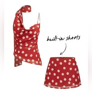 Red Polka Dot Halter Top and Skort Set - Cider Brand